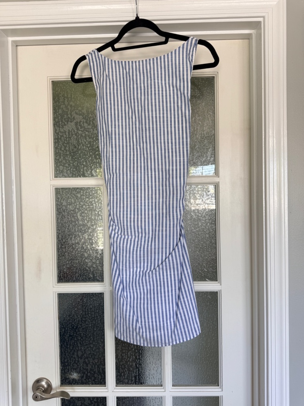 Source Unknown Blue and White Striped Sleeveless Dress